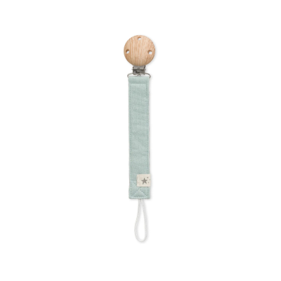 Saro Porta-Chupeta em Algodão com Clip Dusty Mint | Prendedor de Chupeta Bebé Seguro