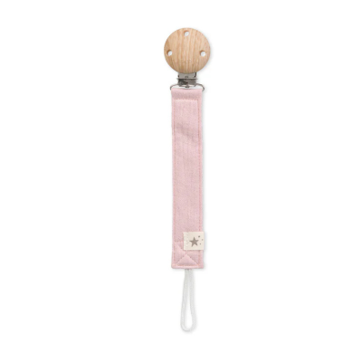 8424568143276 Saro Corrente Chupeta em Algodão com Clip Dusty Pink | Prendedor de Chupeta Bebé Seguro