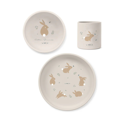Saro Conjunto Alimentação Silicone Cotton Bunnies | Farmácia d'Arrábida