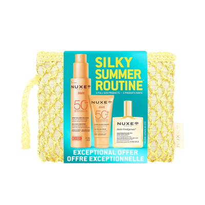 7611350 Nuxe Silky Summer Routine 2026 | Kit Solar SPF50+ + Huile Prodigieuse Rosto Corpo