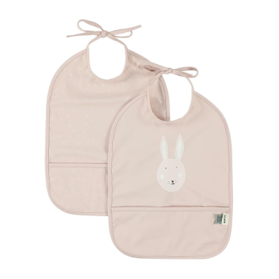 Trixie Babetes Impermeáveis Mrs. Rabbit 2 Unidades 3M+ | Waterproof Bebé com Bolso Reutilizável Reciclado
