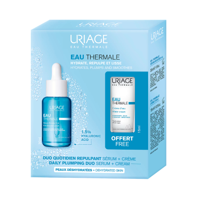 7529222 Uriage Coffret Sérum Booster HA 30ml + Creme Hidratante 15ml | Ácido Hialurónico Pele Desidratada