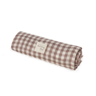 8435748609628 Walking Mum Musselina 120x120cm Praliné Vichy Moka