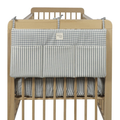 Walking Mum Organizador de Berço Praliné Vichy/Strips | Bolsos Bebé Cama Arrumaçãoa | Farmácia d'Arrábida