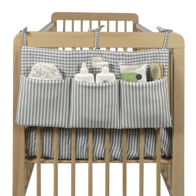 Walking Mum Organizador de Berço Praliné Vichy/Strips | Bolsos Bebé Cama Arrumaçãoa | Farmácia d'Arrábida