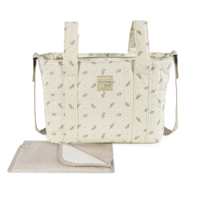 8435748600465 Walking Mum Mala Maternidade Tiracolo Mimosa Verde | Bolsa Carrinho Bebé Impermeável com Trocador
