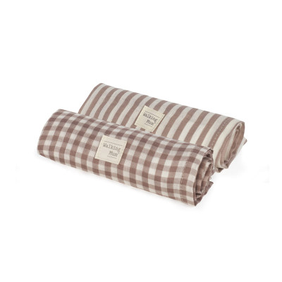 8435748609666 Walking Mum Musselinas Bebé Vichy Moka 70x70 (Pack 2) | Bambú Algodão Suave
