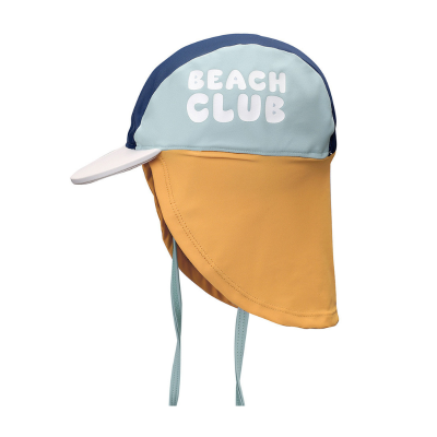 8434149984716 Monnëka Chapéu Bebé Praia UV50+ Stripes Blues & Beyond M 12-24 Meses | Com Lycra Secagem Rápida com Proteção Nuca
