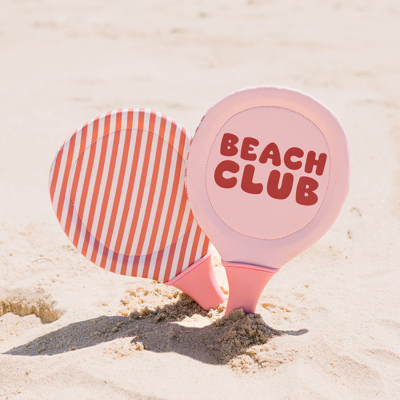 Monnëka Raquetes Neoprene Stripes Bloom & Blush + Bola | Farmácia d'Arrábida