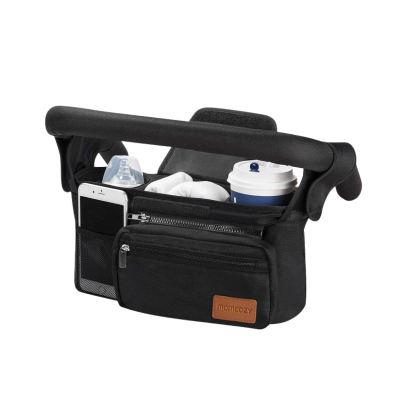 1002384 Momcozy Bolsa Preta Organizadora Carrinho Bebé | Porta Copos + Arrumação Fácil + Alça