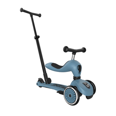 9120133000713 Scoot & Ride Highwaykick 1 Push&Go Trotinete Azul Evolutiva 3 em 1 | 1–3 Anos