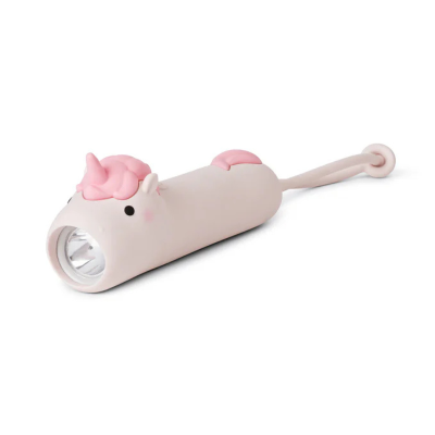 8424568376018 Saro Lanterna Infantil Silicone Unicórnio | Luz LED Ajustável, Recarregável USB, Com Alça