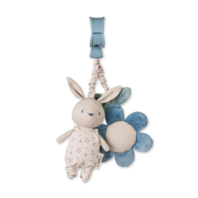 8424568211418 Saro Chocalho Multiatividades Coelhinho Azul Algodão | Peluche, Espelho, Papel Crepitante e Clip Carrinho/Berço