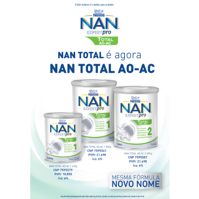 NAN Total AO-AC 1 Leite Infantil 400g +0M | Farmácia d'Arrábida