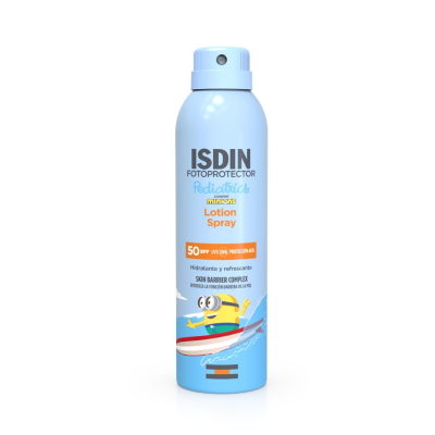 6280701 ISDIN Fotoprotector Pediatrics Lotion Spray Contínuo SPF50 250ml | Pele Sensível, Muito Resistente à Água 6+ meses