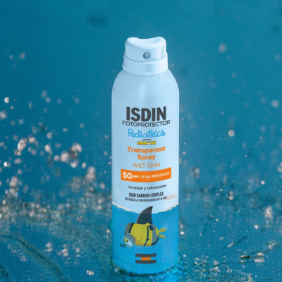 ISDIN Fotoprotector Pediatrics Transparent Spray Wet Skin FPS50 250ml | Farmácia d'Arrábida