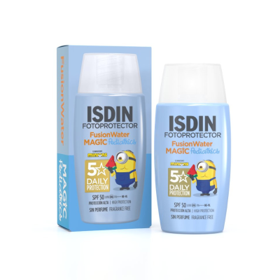 ISDIN Fotoprotector Pediatrics Fusion Water Magic SPF50 50ml | Protetor Solar Rosto Infantil, Não Irrita os Olhos 6+meses