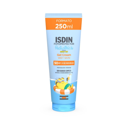 ISDIN Fotoprotector Pediatrics Gel Cream SPF50 250ml | Protetor Solar Infantil Corpo, Muito Resistente à Água 6+ meses