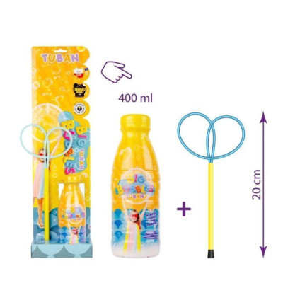 TUBAN Bolas de Sabão 400ml com Aro Borboleta 20cm | Kit Bolhas Crianças 3+