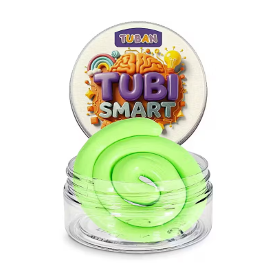 TUBI SMART Massa de Modelar Neo 50g | Plasticina Massa de Modelar Neon Verde Elástica +3 Anos