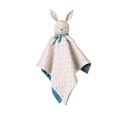 8424568133413 Saro Doudou Cotton Bunnies Dusty Blue - Brinquedo Manta de Conforto Bebé desde Nascimento