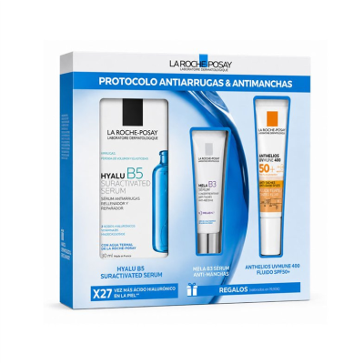 7606475 La Roche-Posay Coffret Hyalu B5 Sérum 30ml + Anthelios UVMune SPF50+ + Mela B3 | Pack Anti-Idade e Manchas