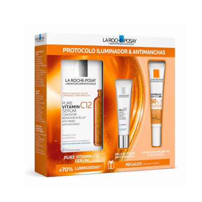 7606459 La Roche-Posay Coffret Vitamina C12 Sérum 30ml + Mela B3 + Anthelios SPF50+ | Pack Iluminador