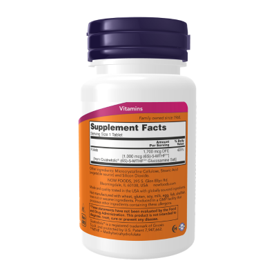 NOW Metilfolato 1000 mcg 90 Comprimidos | Farmácia d'Arrábida