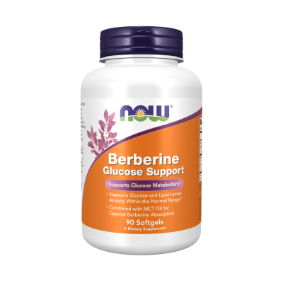 1002364 NOW Berberina 400 mg Softgels 90 Caps | Suporte Metabolismo da Glicose e Energia