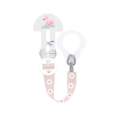 MAM ClipIt & Cover Clip Corrente Porta-Chupeta Rosa | Acessório Bebé 0+ Meses