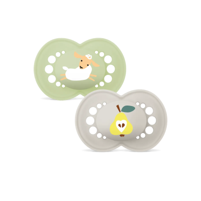 9001616825989 MAM Original Chupeta Silicone +16 Meses Verde/Bege 2 Unid. | Ortodôntica com Caixa
