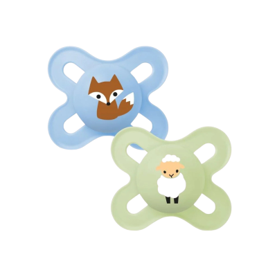 9001616825668 MAM Original Chupeta 0-2 Meses Silicone Azul/Verde 2 Unid. | Ortodôntica com Caixa