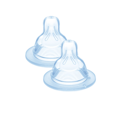 6166314 MAM Tetina Fluxo 2 +2M 2 Unidades | Silicone Fluxo Médio Ideal Para Leite Materno e Fórmula