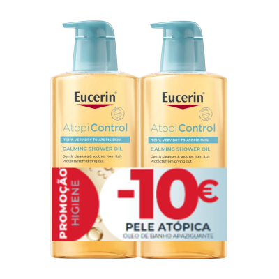 7611475 Eucerin Pack AtopiControl Óleo de Banho 400ml x2 -10€ | Pele Atópica e Seca