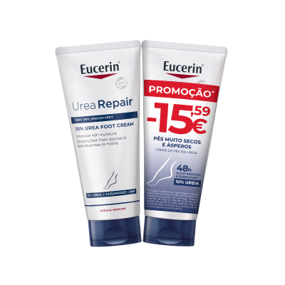 7617910 Eucerin UreaRepair Creme Pés 10% Ureia 100ml x2 Preço Especial | Pés Secos