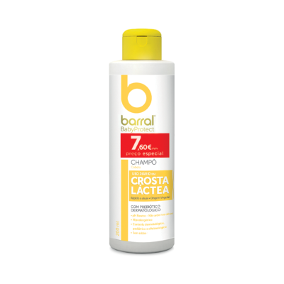 7256800 Barral BabyProtect Champô Crosta Láctea 200ml Preço Especial | Limpeza Suave para Bebé