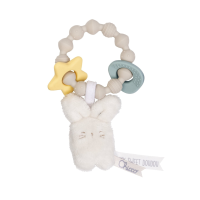 7606277 Chicco Anel de Dentição Coelhinho Doudou +0m | Roca Multissensorial