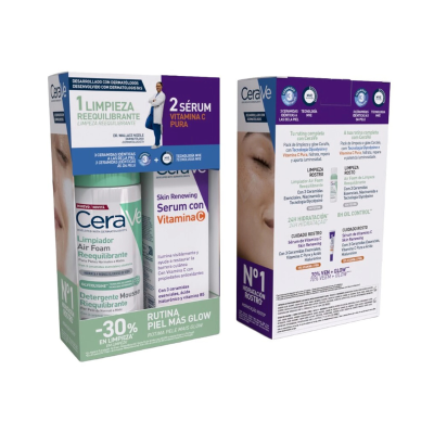 7596684 CeraVe Pack Air Foam Limpeza 148ml + Sérum Vitamina C 30ml | Pele Luminosa
