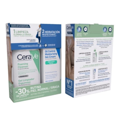 7596668 CeraVe Pack Gel Limpeza 236ml + Gel-Creme Oil Control 52ml | Rotina Pele Oleosa