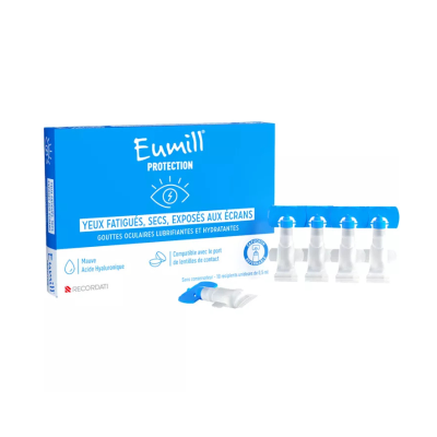 7597815 Eumill Protection Colírio Monodoses 10x0,5ml | Olhos Secos e Cansados - Hidratação e Alívio Imediato da Fadiga Ocular