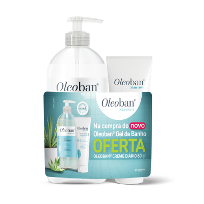 7595769 Oleoban Pack Gel Banho 450ml + Creme Diário 80g | Pele Seca e Sensível | Hidratação Intensiva 24h