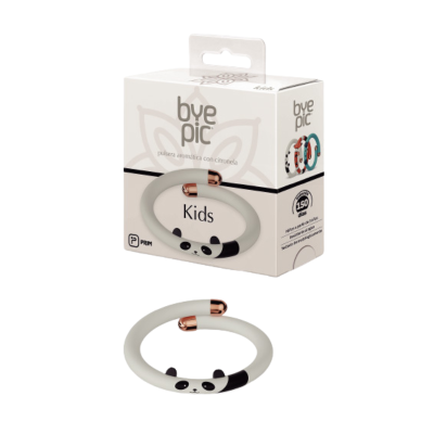 Byepic Pulseira Repelente Criança Panda +3 Anos | Repelente Natural Citronela | Ajustável + Silicone Seguro