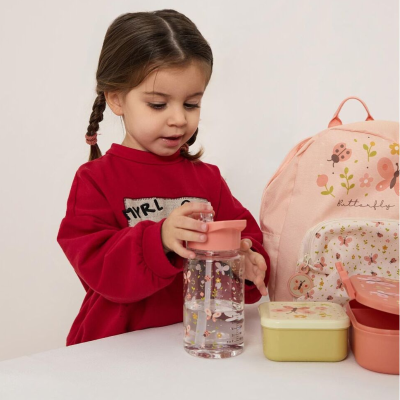 Miniland Garrafa Criança Butterfly Tritan 450ml | Com Palhinha e Espaço para Nome
