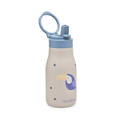 Noüka Garrafa Térmica Infantil Lucie Kiko The Toucan 300ml | Com palhinha mantém bebidas frias até 24h