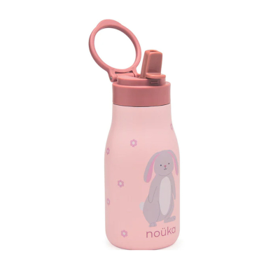Noüka Garrafa Térmica Infantil Lucie Pip The Rabbit 300ml | Com palhinha mantém bebidas frias até 24h