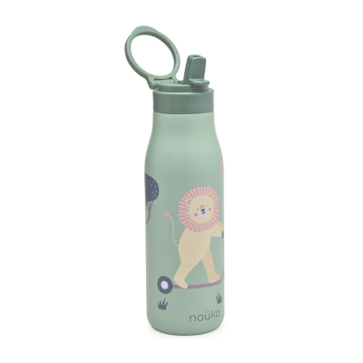 1002407 Noüka Garrafa Térmica Infantil Daisy Roary The Lion 475ml | Mantém bebidas frias até 24h