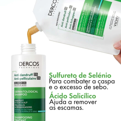 Dercos DS Champô Anticaspa Cabelo Normal a Oleoso 95ml | Reduz a caspa e controla o excesso de sebo
