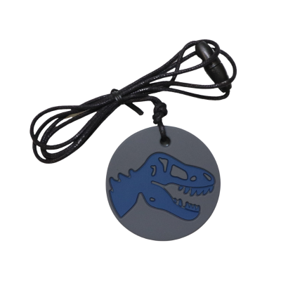 9343900003902 Jellystone Dino Colar Mordedor Silicone Cinza +3A | Para Ansiedade Infantil