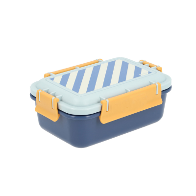 8434149695476 Monnëka Lancheira Bento Stripes Blues & Beyond 900ml | Divisória interior e garfo incluído