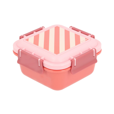 Monnëka Lancheira Grande Stripes Bloom & Blush 780ml | Inclui separador interior removível